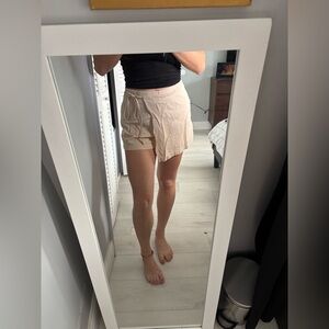 skirt shorts beige linen color